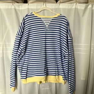 Classic striped oversized crewneck